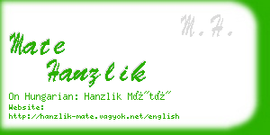 mate hanzlik business card